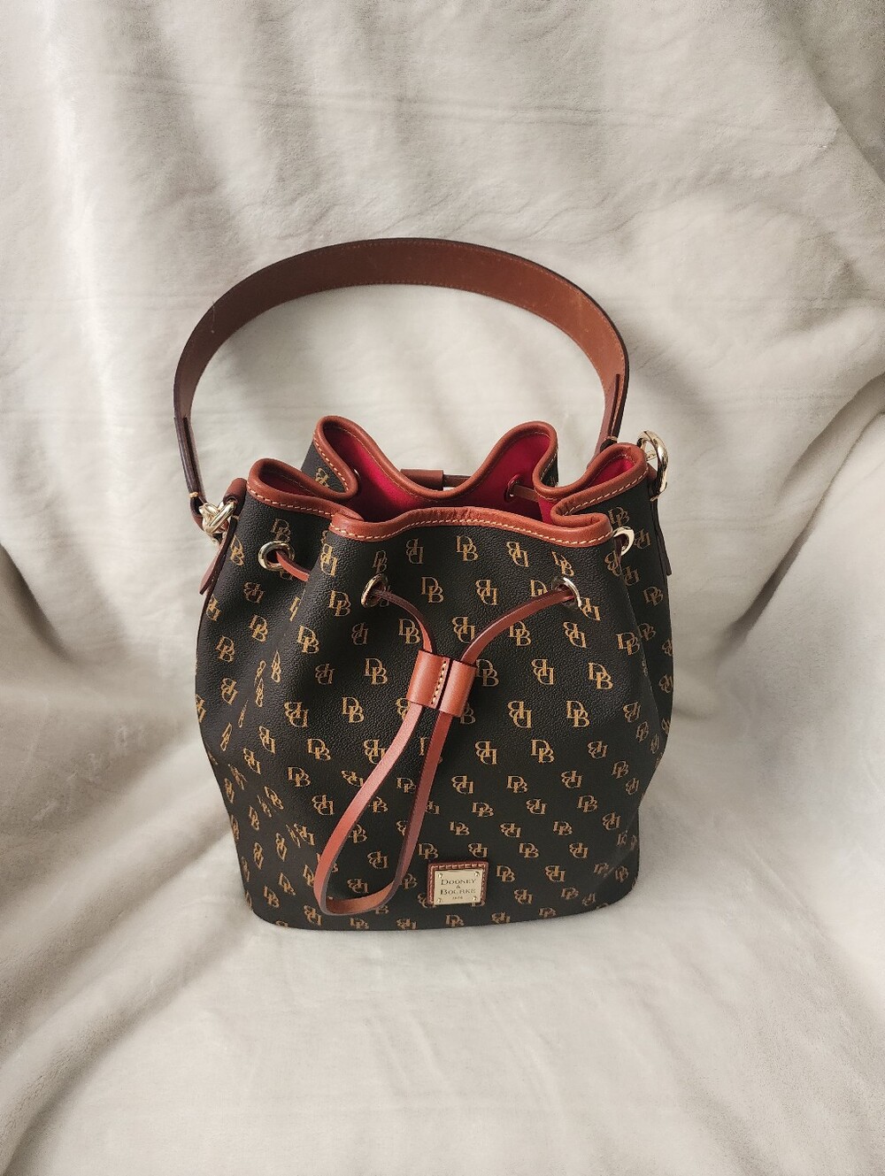 Dooney & Bourke Gretta Drawstring Bucket Bag Brown Tmoro